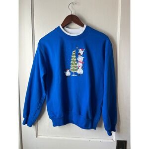Vintage Snowman Christmas‎ Sweatshirt – Cozy Grandmacore Holiday Embroidered